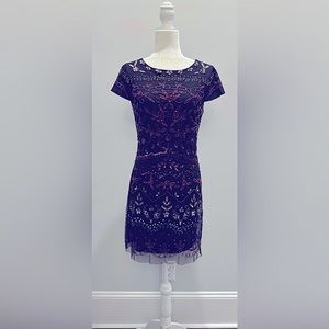 Black dress with pink sequin details